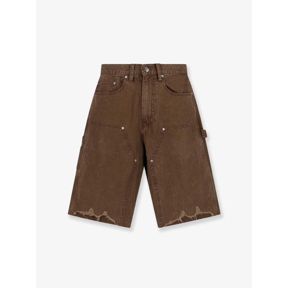 Tonywack Men Cargo Cotton Bermuda Shorts With Distressed Effect